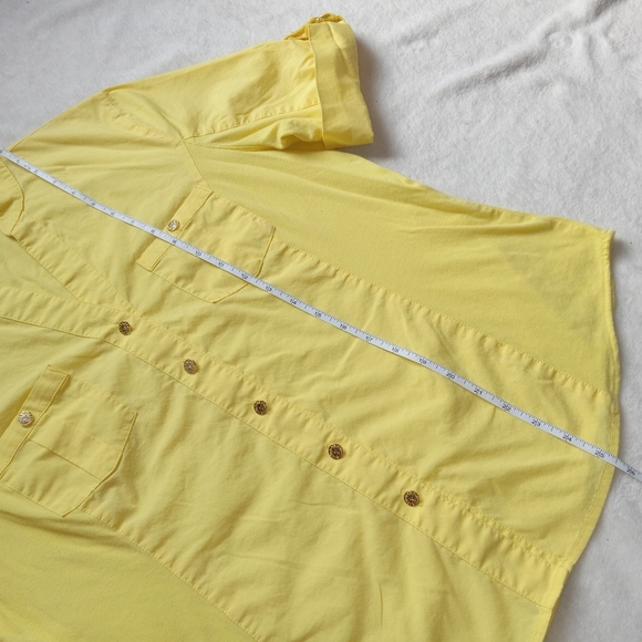 5 for $10 Anne Klein Yellow 1/4 Rollup Sleeve Button Down VNeck Top size XL - Picture 6 of 8
